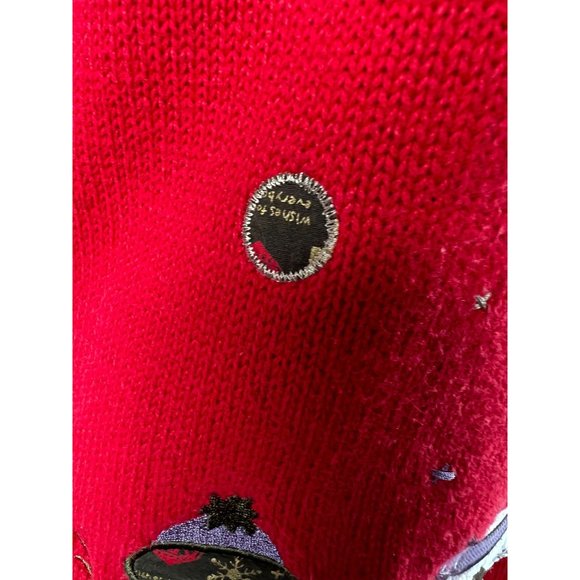 Christopher & Banks Snowman Zip Sweater Vest XL Red Snowman Cotton Ramie Blend - Picture 15 of 16